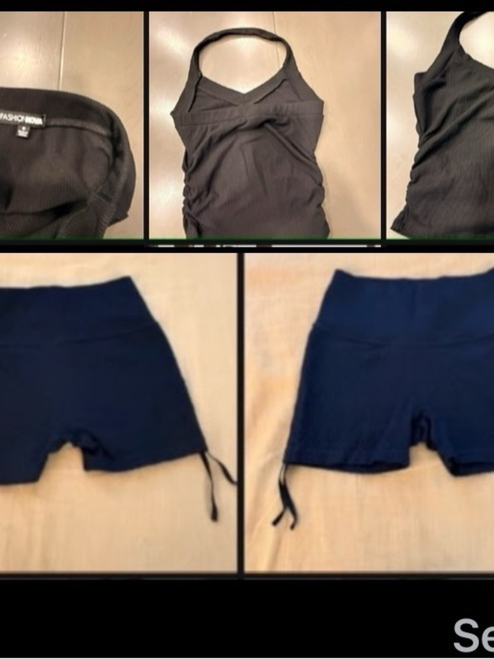 Fashion Nova Navy Bike Shorts with Drawstring